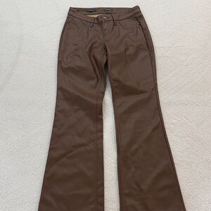 Brown Flared faux leather pants.  Never worn